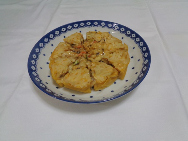 キャベツと人参と塩昆布の和風ピザ