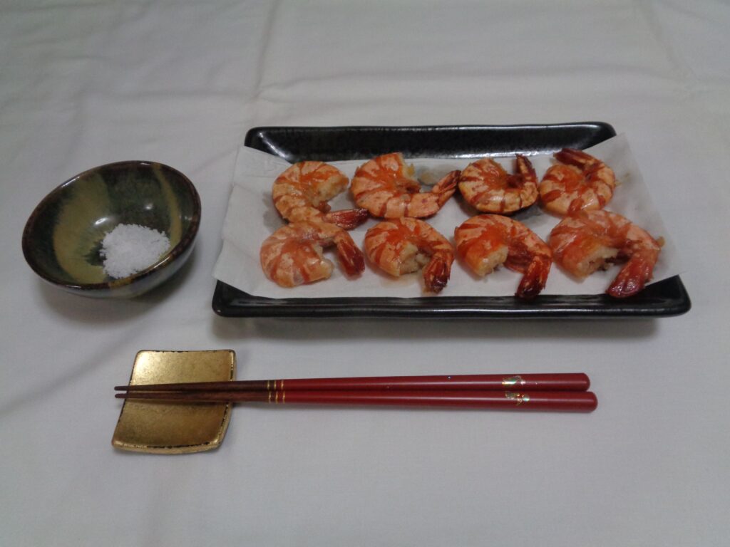 インド産ブラックタイガーエビの素揚げ