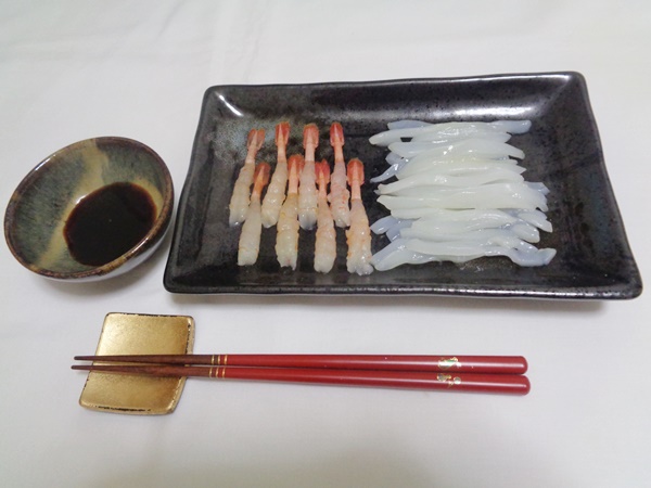 甘えびと紋甲いかの刺身