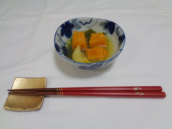 かぼちゃと花ゆずの煮物